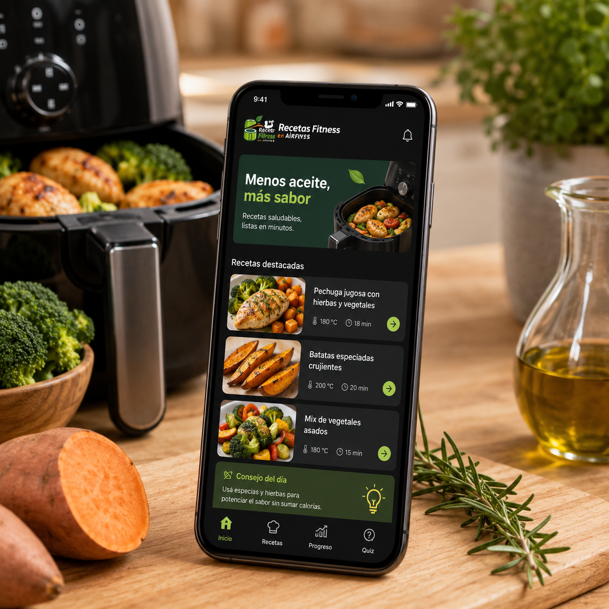 Recetas Fitness en Airfryer | App con Plan de 4 Semanas